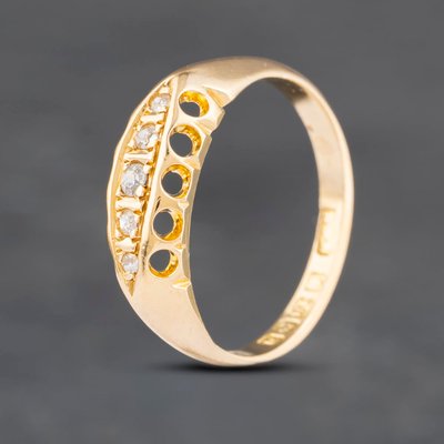 Second Hand Antique 18ct Yellow Gold 0.10ct Diamond Five Stone Ring 41382895