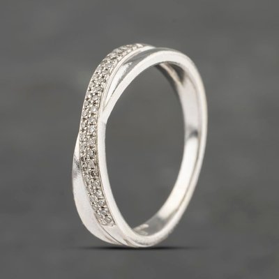 Second Hand 9ct White Gold 0.15ct Diamond Crossover Ring