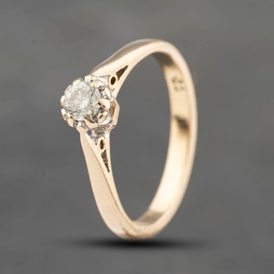 Second Hand 9ct Yellow Gold 0.25ct Brilliant Cut Diamond Solitaire Ring 41383566