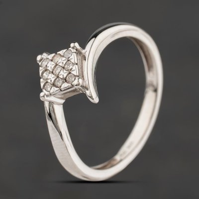 Second Hand 9ct White Gold 0.10ct Diamond Cluster Ring 41383965