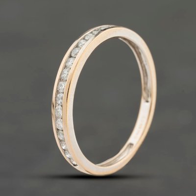 Second Hand 9ct Yellow Gold Diamond Channel Set Half Eternity Ring