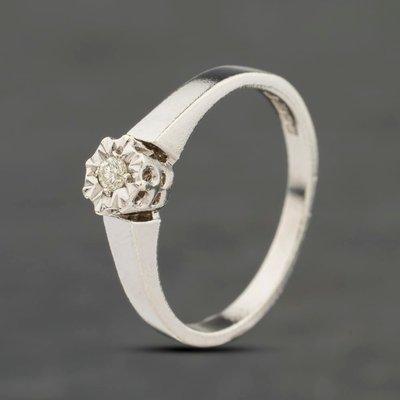 Second Hand 9ct White Gold Brilliant Cut Diamond Solitaire Ring