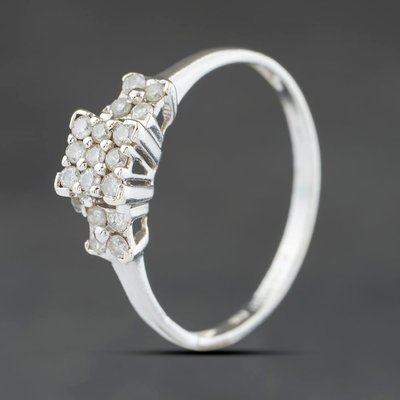 Second Hand 9ct White Gold Diamond Shoulder Set Dress Ring 41384145