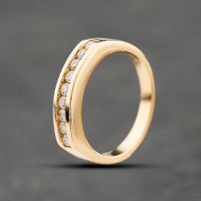 Second Hand 9ct Yellow Gold 0.30ct Brilliant Cut Diamond Channel Set Half Eternity Ring 41384214