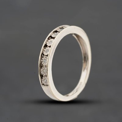 Second Hand 9ct White Gold 0.05ct Diamond Half Eternity Ring 41384248