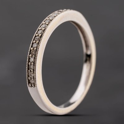 Second Hand 9ct White Gold 0.17ct Brilliant Cut Diamond Half Eternity Ring 41384304