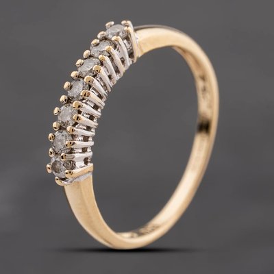 Second Hand 9ct Yellow Gold 0.25ct Brilliant Cut Diamond Half Eternity Ring 41384313