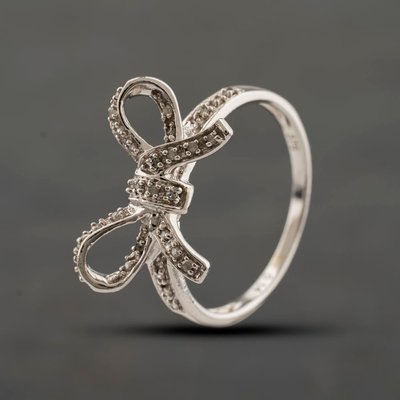 Second Hand 9ct White Gold 0.14ct Diamond Bow Dress Ring 41384423