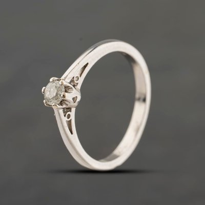 Second Hand 9ct White Gold 0.20ct Brilliant Cut Diamond Solitaire Ring 41384465