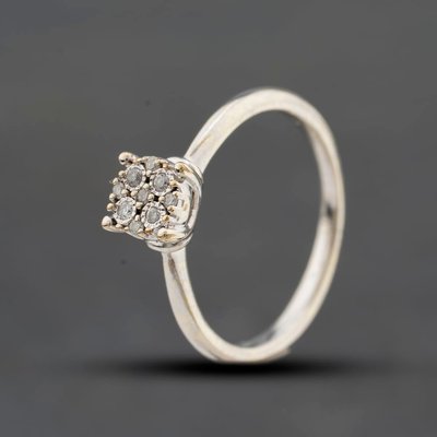 Second Hand 9ct White Gold 0.05ct Diamond Cluster Ring 41384532