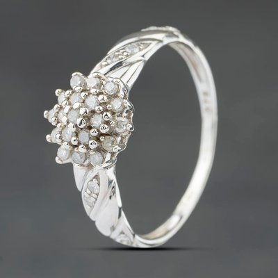 Second Hand 9ct White Gold 0.25ct Diamond Cluster Ring 41384539