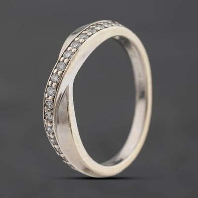 Second Hand 9ct White Gold 0.20ct Brilliant Cut Diamond Crossover Ring 41384609