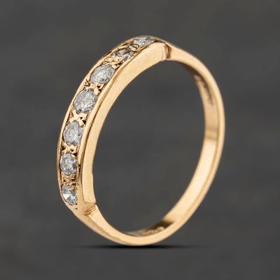 Second Hand 9ct Yellow Gold 0.33ct Brilliant Cut Diamond Half Eternity Ring 41384656