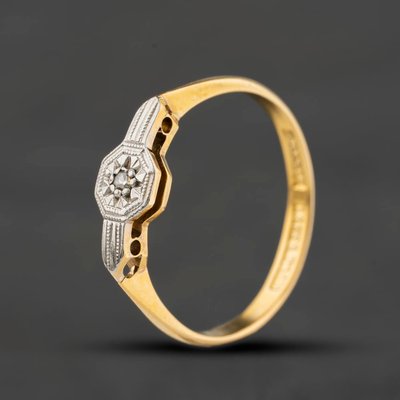 Second Hand Vintage Yellow Gold 0.01ct Diamond Solitaire Ring 41384714