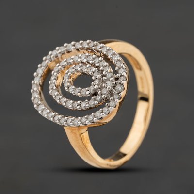 Second Hand 9ct Yellow Gold Diamond Triple Oval Dress Ring 41384737