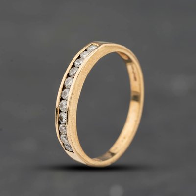 Second Hand 9ct Yellow Gold 0.25ct Diamond Channel Set Half Eternity Ring 41384794