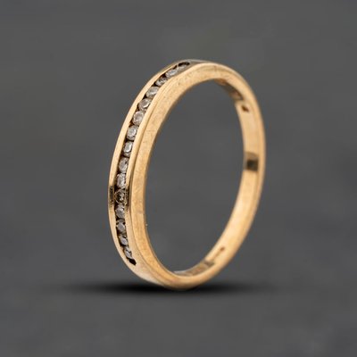 Second Hand 9ct Yellow Gold 0.15ct Diamond Channel Set Half Eternity Ring 41384795