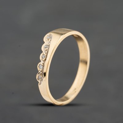 Second Hand 9ct Yellow Gold Diamond 4.7mm Shaped Wedding Ring 41384823
