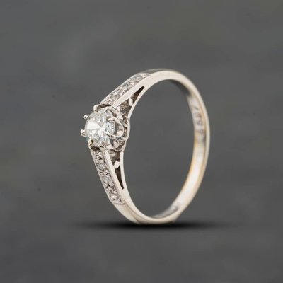 Second Hand Vintage White Gold 0.35ct Brilliant Cut Diamond Solitaire Ring 41384840