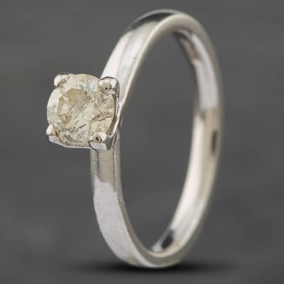 Second Hand Platinum Certificated 0.60ct Brilliant Cut Diamond Four Claw Solitaire Ring 41481152