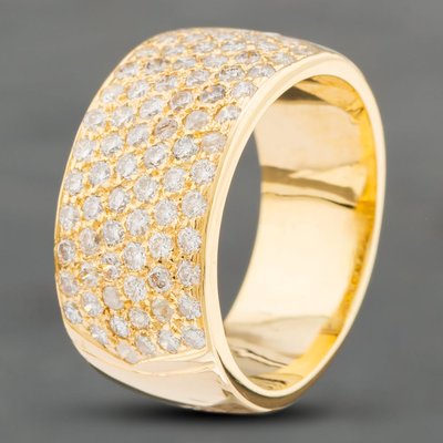 Second Hand 18ct Yellow Gold Brilliant Cut Diamond Pave Band Ring 41481540