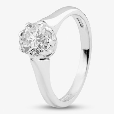 Second Hand 18ct White Gold 0.96ct Brilliant Cut Diamond Solitaire Ring 41481567