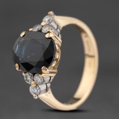 Second Hand 18ct Yellow Gold Sapphire & 0.30ct Brilliant Cut Diamond Seven Stone Ring 41481648