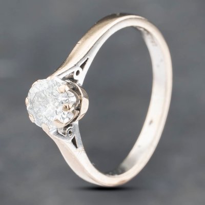 Second Hand 18ct White Gold Brilliant Cut Diamond Solitaire Ring 41481801