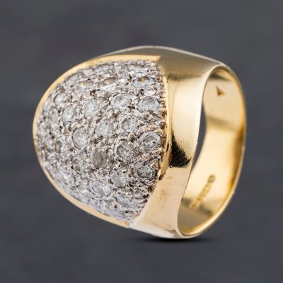Second Hand 18ct Yellow Gold 1.50ct Brilliant Cut Diamond Domed Cluster Ring 41481913