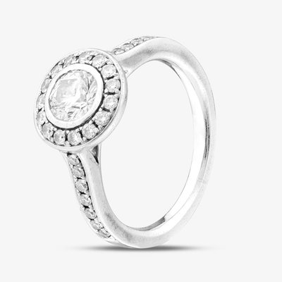 Second Hand Platinum Certificated 0.50ct Brilliant Cut Diamond Cluster Ring 41481942