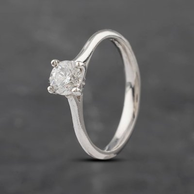Second Hand Platinum Certificated 0.50ct Brilliant Cut Diamond Solitaire Ring 41481945
