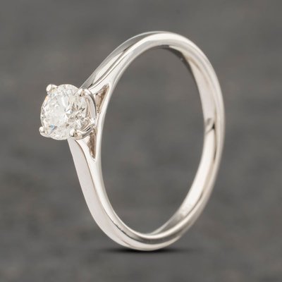 Second Hand Platinum Certificated 0.40ct Brilliant Cut Diamond Solitaire Ring 41481950