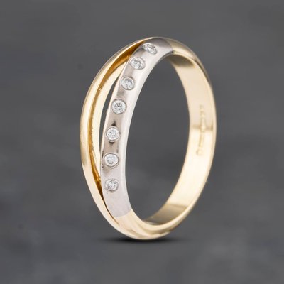 Second Hand 18ct Two Colour Gold 0.10ct Brilliant Cut Diamond Seven Stone Ring 41481959