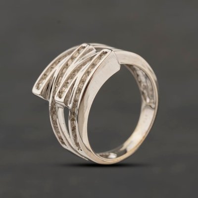 Second Hand 9ct White Gold 0.25ct Diamond Crossover Ring 41482117