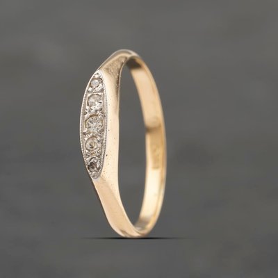 Second Hand Vintage Yellow Gold 0.12ct Diamond Gradulated Five Stone Ring 41482162