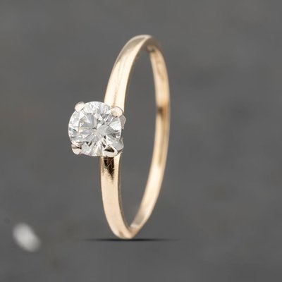 Second Hand 14ct Yellow Gold 0.30ct Diamond Four Claw Solitaire Ring 41482221