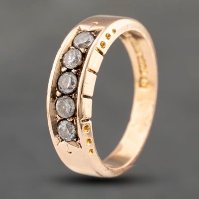 Second Hand Antique 15ct Yellow Gold Cubic Zirconia Five Stone Ring 41482264