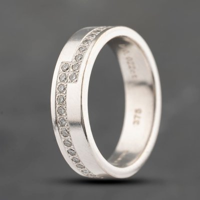 Second Hand 9ct White Gold 0.22ct Brilliant Cut Diamond 5mm Wedding Ring 41482292