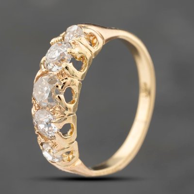Second Hand Vintage Yellow Gold 1.00ct Rose Cut Diamond Five Stone Ring 41482401