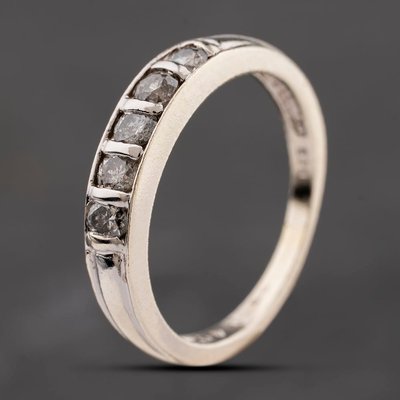 Second Hand 9ct White Gold 0.40ct Brilliant Cut Diamond Half Eternity Ring 41482709