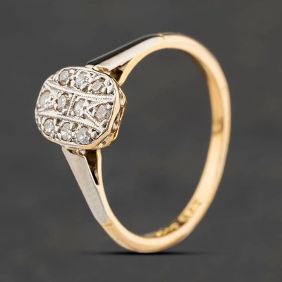 Second Hand Vintage Yellow Gold 0.20ct Brilliant Cut Diamond Platinum Head Dress Ring 41482920