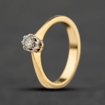 Second Hand 18ct Yellow Gold 0.22ct Brilliant Cut Diamond Solitaire Ring 41482927