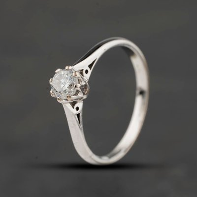 Second Hand 18ct White Gold 0.25ct Brilliant Cut Diamond Solitaire Ring 41482928