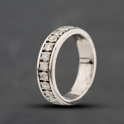 Second Hand 18ct White Gold 0.55ct Brilliant Cut Diamond Half Eternity Ring 41483019