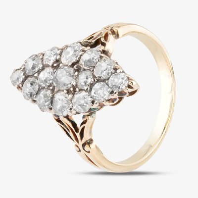 Second Hand Antique Yellow Gold Diamond Cluster Ring 41482589