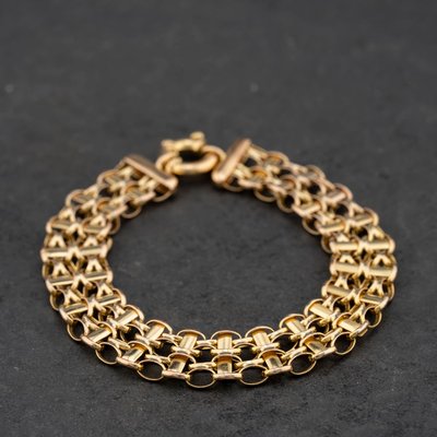 Second Hand 9ct Yellow Gold Fancy 7.5 Inch Gate Bracelet 41531082