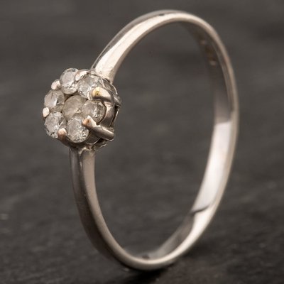 Second Hand 14ct White Gold Seven Stone Diamond Cluster Ring