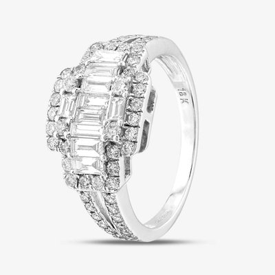 Second Hand 18ct White Gold Baguette & Brilliant Cut Diamond Fancy Dress Ring 43121083
