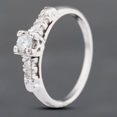 Second Hand 9ct White Gold 0.13ct Brilliant Cut Diamond Solitaire Ring 43121095
