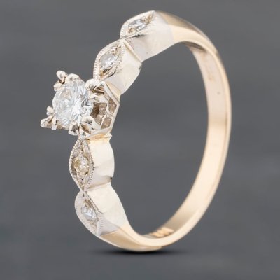 Second Hand 9ct Yellow Gold 0.23ct Brilliant Cut Diamond Solitaire Ring 43121119